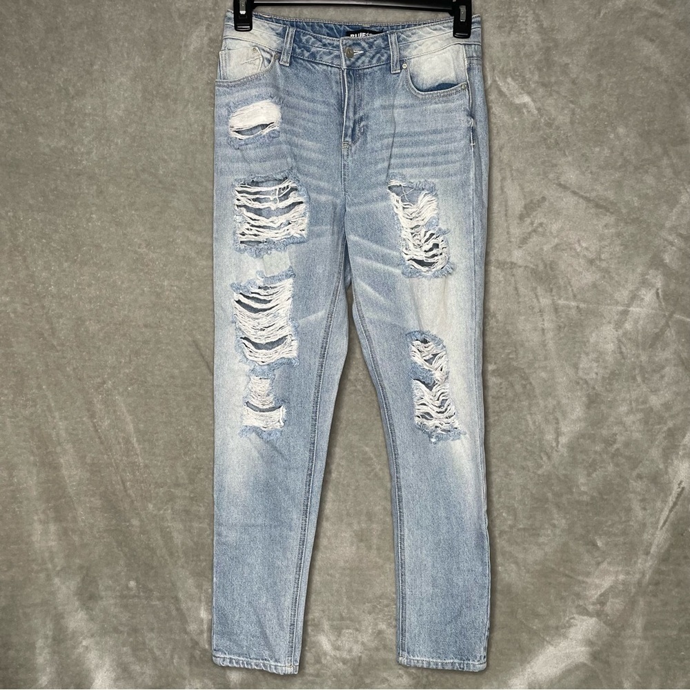 Blue Spice Light Wash Distressed Ripped Skinny Jeans Juniors Size 5